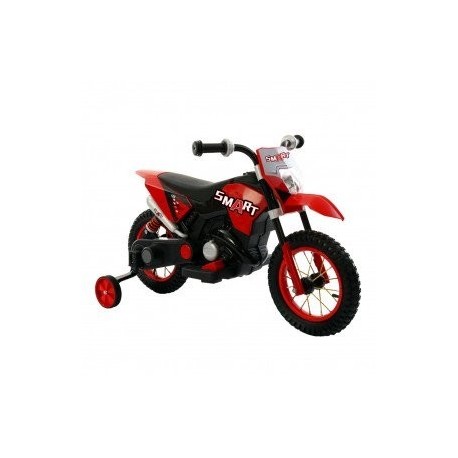 Moto Motocicletta Elettrica 6V Per Bambini Minicross Rosso Dugez