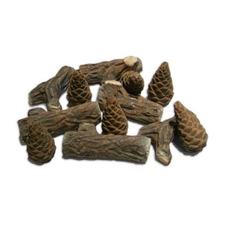 12 Ceramiche decorative per biocamini finti legni tronchetti