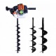 EARTH AUGER 52 cc, Petrol Earth Auger, ETAN062 Hole Borer Ground Drill with 3 Bits