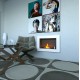 MEGALINE cm.78 SMALL GLASS Bianco Biofireplace Bio fireplaces ethanol fireplace