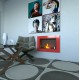 MEGALINE cm.78 SMALL GLASS RED ROSSO Biofireplace Bio fireplaces ethanol fireplace