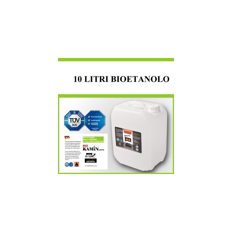 Bioetanolo 100% italiano in 10 taniche da 10 litri. Consegna gratuita.