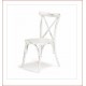 Sedia impilabile con struttura in alluminio verniciato color bianco antico.