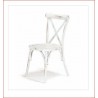 Sedia impilabile con struttura in alluminio verniciato color bianco antico.