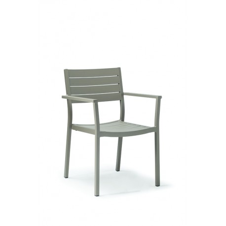 Sedia Poltrona impilabile, struttura in alluminio verniciato.mod Miele