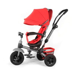 Triciclo Baby Swing Rosso con Sedile Girevole e Reclinabile per Bambini